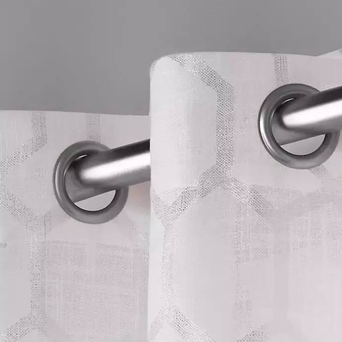 Discount Kirklands Home White Paton Curtain Panel Set, 108 in.