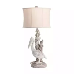 Outlet Kirklands Home White Pelican Coastal Table Lamp Ivory