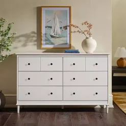 Kirklands Home Pine 6-Drawer Modern Dresser White
