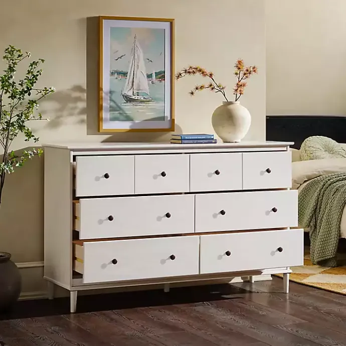 Kirklands Home Pine 6-Drawer Modern Dresser White
