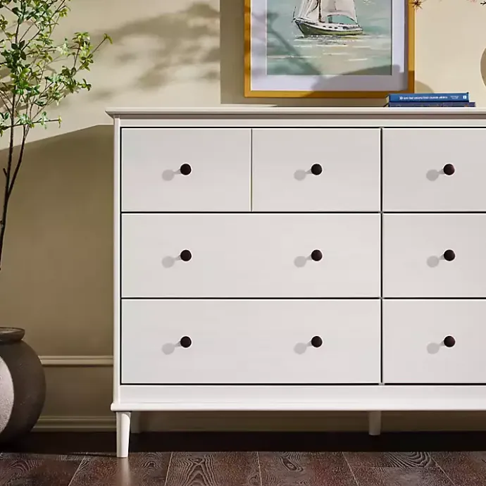 Kirklands Home Pine 6-Drawer Modern Dresser White