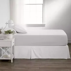 Outlet Kirklands Home Pleated Microfiber Queen Bed Skirt White