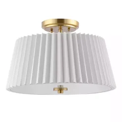 Best Kirklands Home White Pleated Shade Flush Mount Light