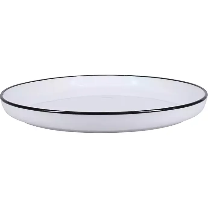 Sale Kirklands Home Porcelain Black Trim 16-pc. Dinnerware Set White