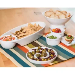 Hot Kirklands Home Porcelain Chip & Dip Bowls, Set of 2 White