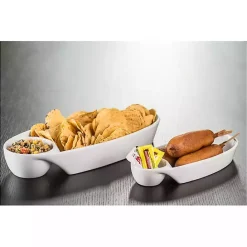 Hot Kirklands Home Porcelain Chip & Dip Bowls, Set of 2 White