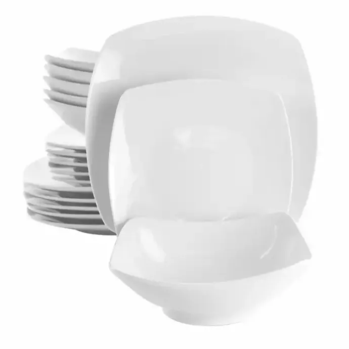Online Kirklands Home Porcelain Square 18-pc. Dinnerware Set White