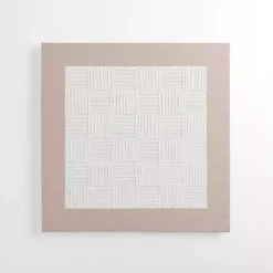 Best Kirklands Home White Raked Checkered Canvas Art Print
