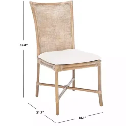 Clearance Kirklands Home Rattan Chiara Dining Chairs, Set of 2 White