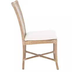 Clearance Kirklands Home Rattan Chiara Dining Chairs, Set of 2 White
