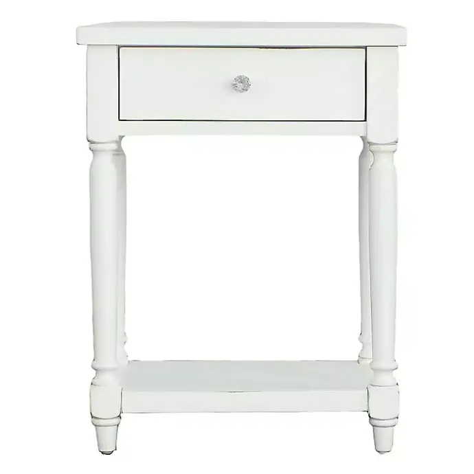 Sale Kirklands Home Rectangle Accent Table with Charging Station White