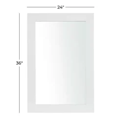 Best Kirklands Home White Rectangular Wood Wall Mirror