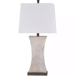 New Kirklands Home Ribbed Concave Table Lamp White