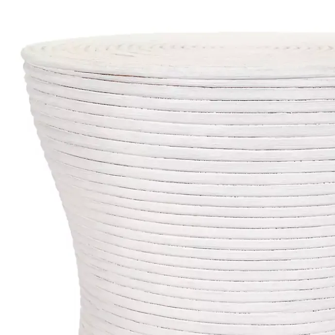 Best Kirklands Home Ribbed Rattan Round Accent Table White