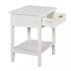 Discount Kirklands Home Ribbed Wood Colleen Accent Table White