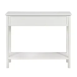 Clearance Kirklands Home Ribbed Wood 2-Drawer Colleen Console Table White