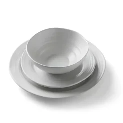 Sale Kirklands Home Ridge 12-pc. Stoneware Dinnerware Set White