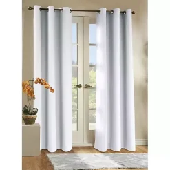 Clearance Kirklands Home Room Darkening Curtain Panel Set, 72 in. White