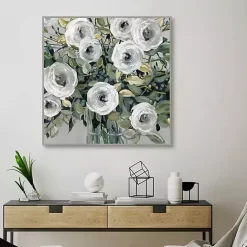 Clearance Kirklands Home White Rose Parade Framed Canvas Art Print