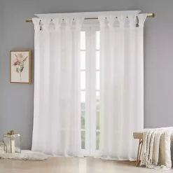 Outlet Kirklands Home Rosette Tab Top Curtain Panel, 63 in. White