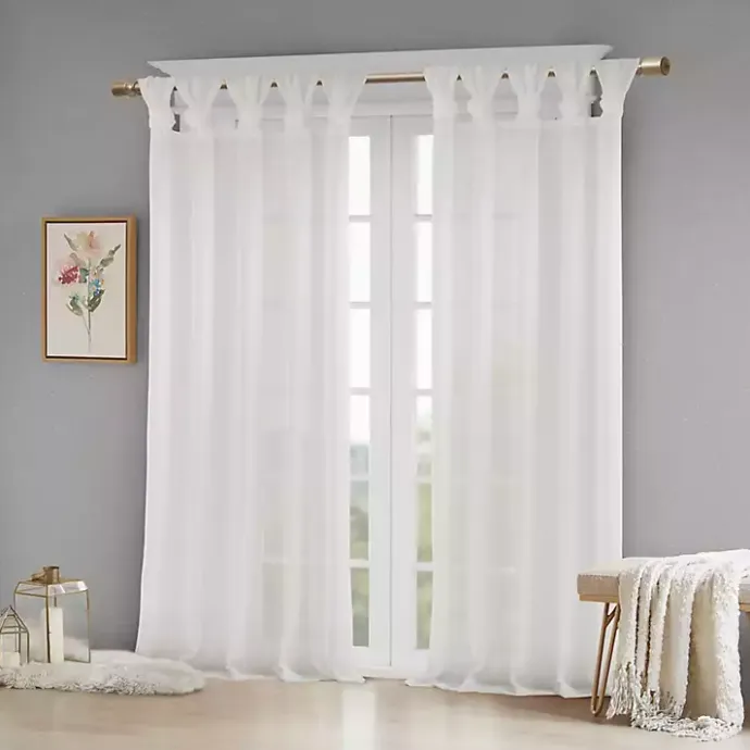 Outlet Kirklands Home Rosette Tab Top Curtain Panel, 63 in. White