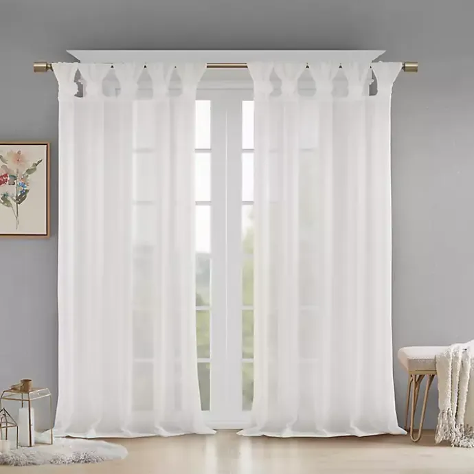 Outlet Kirklands Home Rosette Tab Top Curtain Panel, 63 in. White