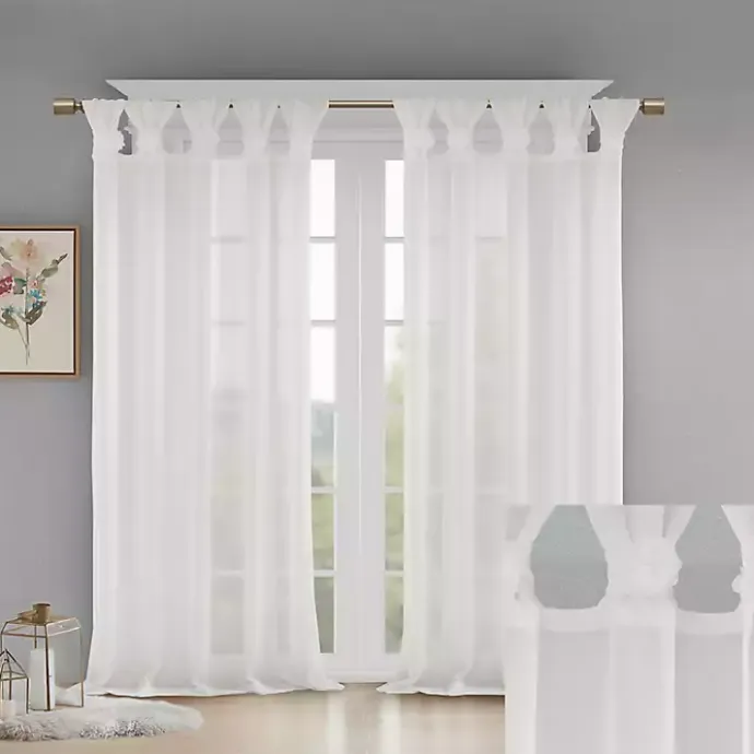 Outlet Kirklands Home Rosette Tab Top Curtain Panel, 63 in. White