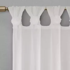 Outlet Kirklands Home Rosette Tab Top Curtain Panel, 63 in. White