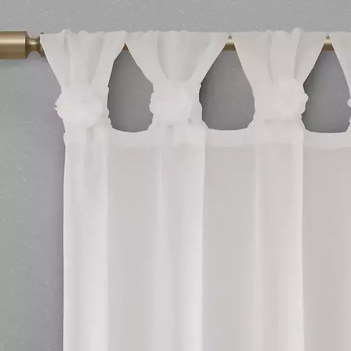 Outlet Kirklands Home Rosette Tab Top Curtain Panel, 63 in. White