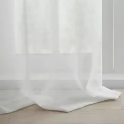 New Kirklands Home Rosette Tab Top Curtain Panel, 95 in. White