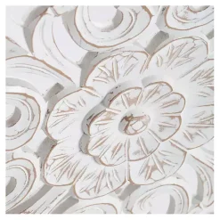 Discount Kirklands Home Round Medallion Wood Plaque White