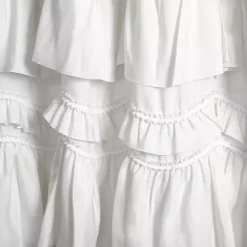 Sale Kirklands Home Ruffle and Pom Pom Trim Shower Curtain White