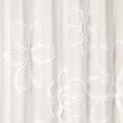 Discount Kirklands Home Ruffle Flower Shower Curtain White