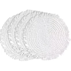 Best Kirklands Home Rustic Raffia Placemats, Set of 4 White