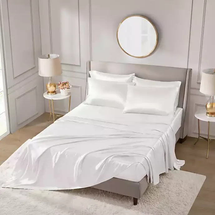 Sale Kirklands Home Satin 6-pc. California King Sheet Set White