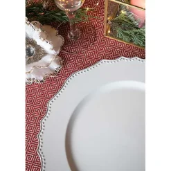 New Kirklands Home Scalloped Beaded Rim Chargers, Set of 4 White