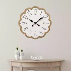Discount Kirklands Home White Scalloped Wood Wall Clock
