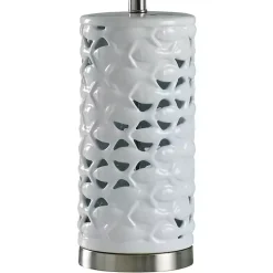 Discount Kirklands Home White School of Fish Open Work Table Lamp Blue