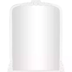 Kirklands Home White Scroll Arched Rectangle Wall Mirror