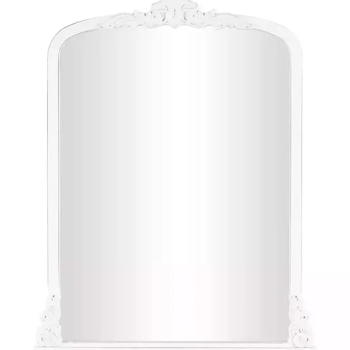 Kirklands Home White Scroll Arched Rectangle Wall Mirror