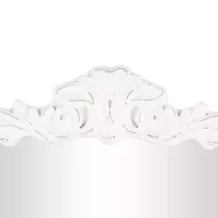 Kirklands Home White Scroll Arched Rectangle Wall Mirror