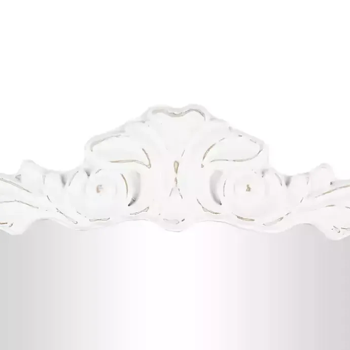 Kirklands Home White Scroll Arched Rectangle Wall Mirror