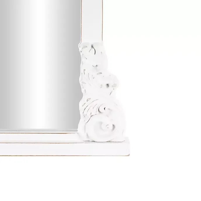 Kirklands Home White Scroll Arched Rectangle Wall Mirror