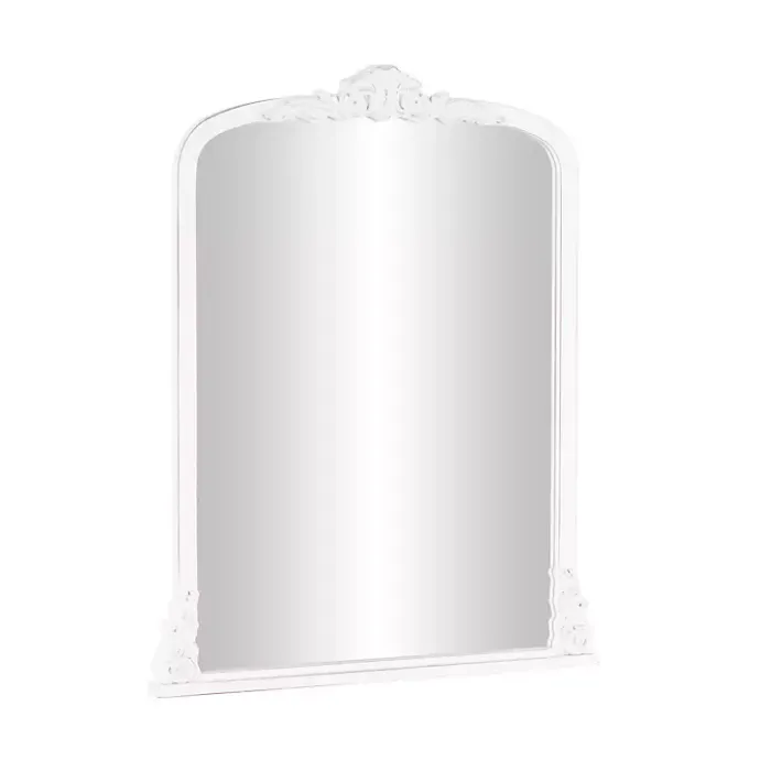 Kirklands Home White Scroll Arched Rectangle Wall Mirror