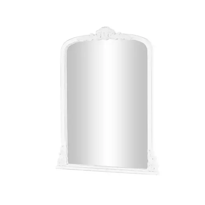 Kirklands Home White Scroll Arched Rectangle Wall Mirror