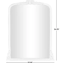 Kirklands Home White Scroll Arched Rectangle Wall Mirror