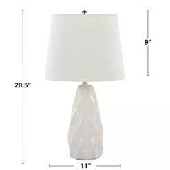 Kirklands Home Sculpted Diamond Table Lamps, Set of 2 White
