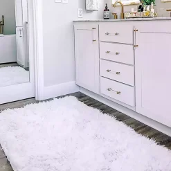 Hot Kirklands Home Shag Washable Area Rug, 3x5 White