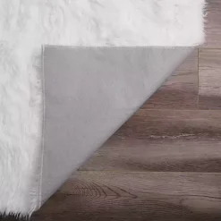 New Kirklands Home Shag Washable Area Rug, 5x7 White