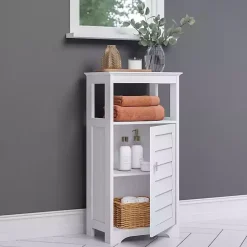 Discount Kirklands Home Shutter Single Door Storage Cabinet White
